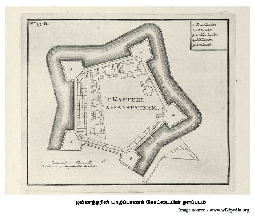 ஒல்லாந்தரின் யாழ்ப்பாணக் கோட்டையின் தளப்படம் 