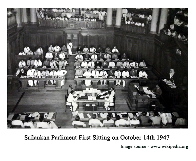 Srilankan parliament first sitting on October 14th 1947