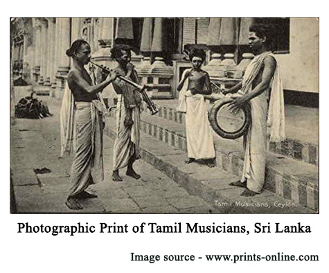 Photographic print of tami musicians srilanka