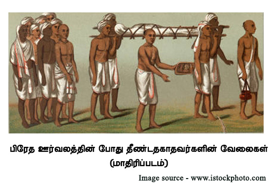 பிரேத ஊர்வலத்தின் போது தீண்டதகாதவர்களின் வேலைகள்