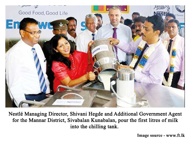 Nestle managing director, Shivani hedge and additional government agent for the mannar district 