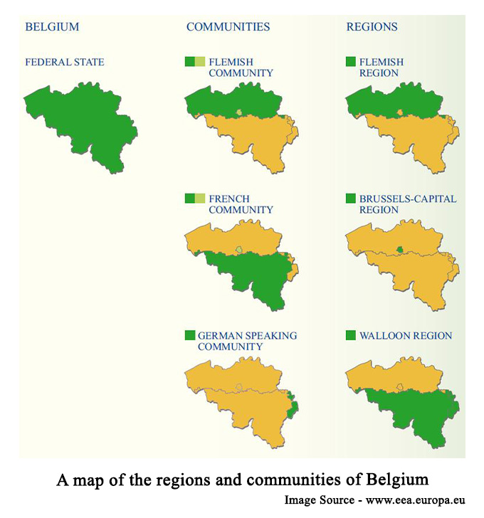 A Map Of The Regions And Communities Of Belgium 