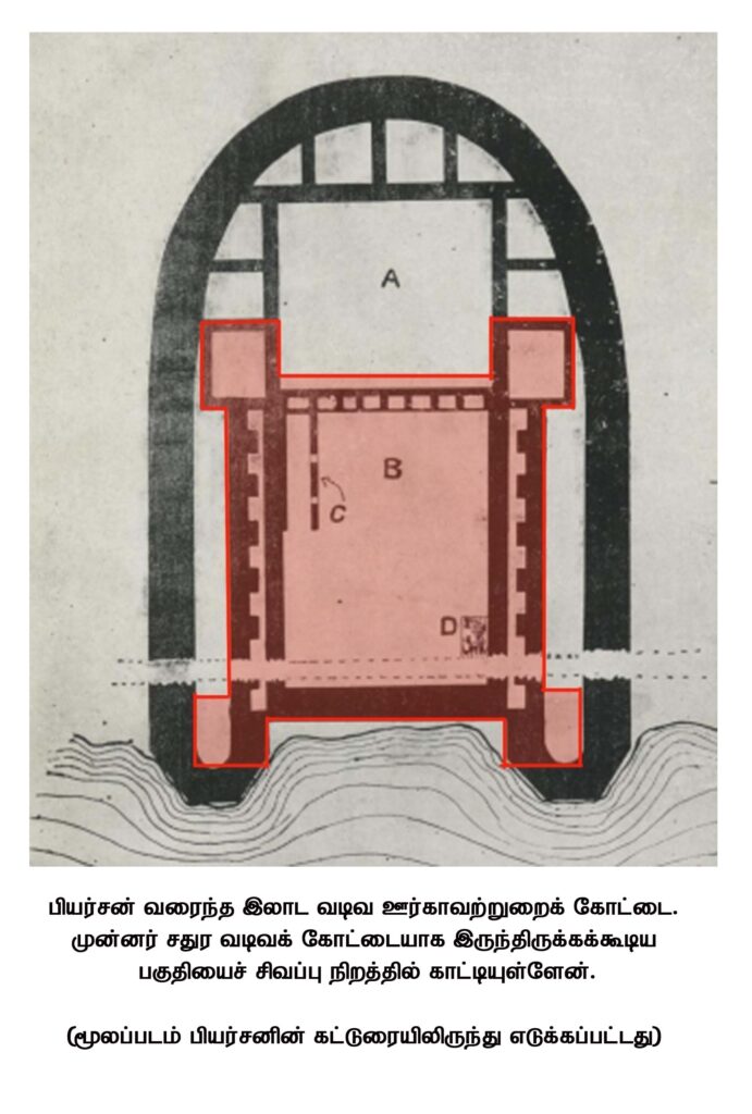 பியர்சன் வரைந்த இலாட வடிவ ஊர்காவற்றுறைக் கோட்டை