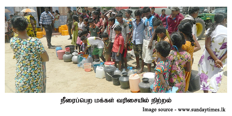 queue for drinking water