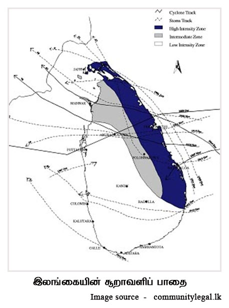 cyclone route srilanka